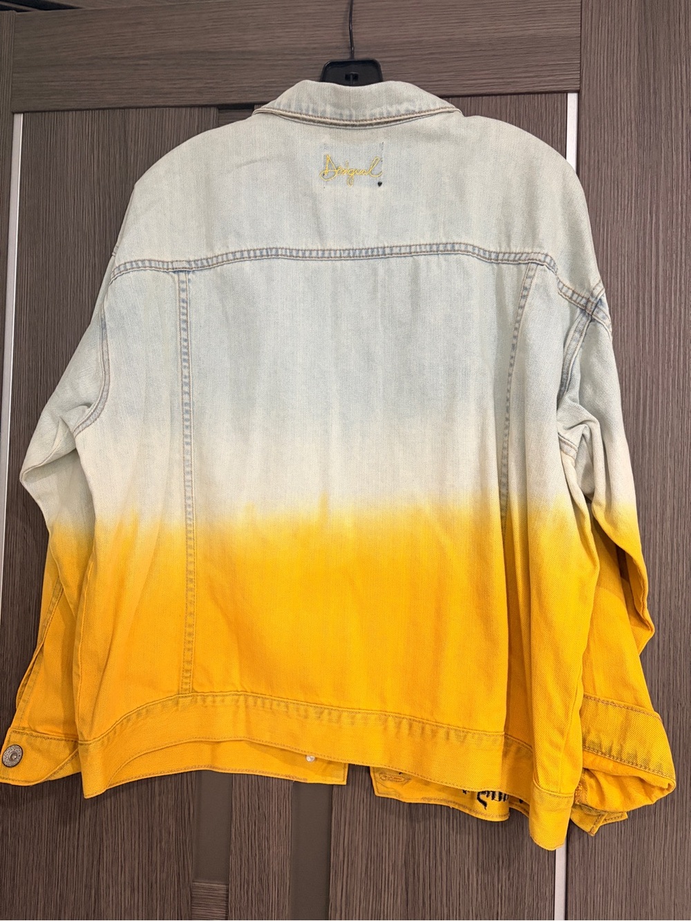 Desigual Yellow Ombre Rose Denim Jacket - Picture 4 of 5